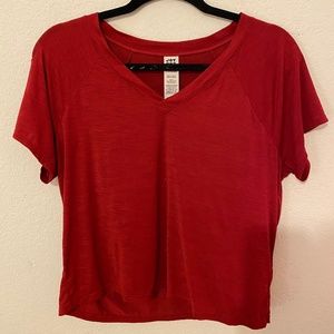 Red V-neck